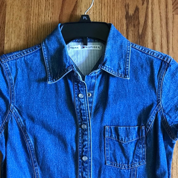 VINTAGE Tommy Hilfiger denim dress button front - Picture 3 of 4